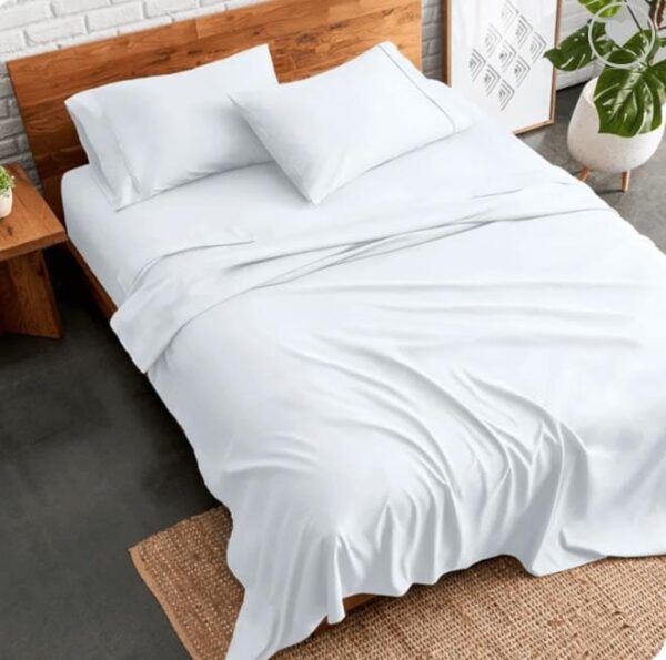 Rich Plain Bed Sheet White